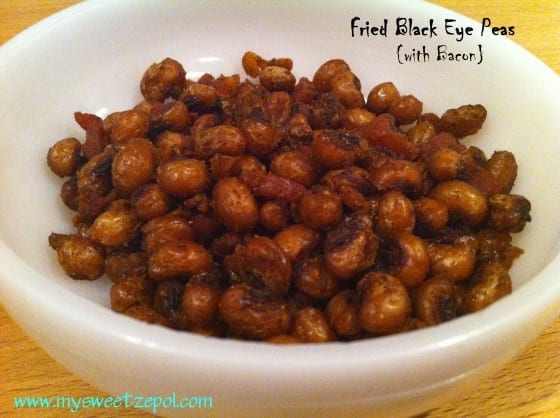 fried black eye peas with bacon from my sweet zepol