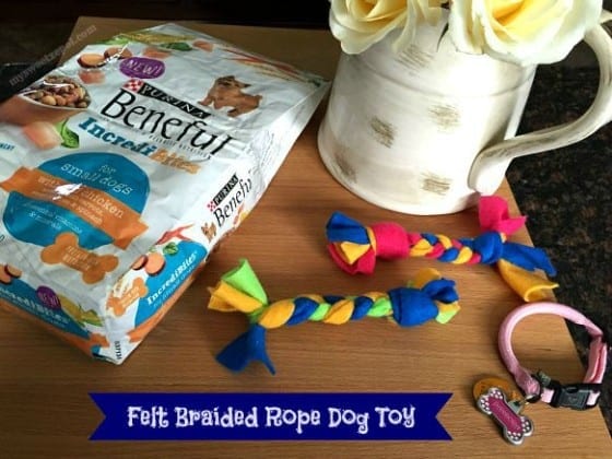 Felt Braided Rope Dog Toy / #DIY / Beneful IncrediBites Chicken / find it at Target / #AmorBeneful #FriendsWithBenefu #ad / by My Sweet Zepol