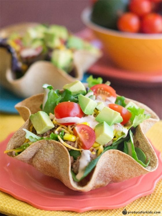 Tex-Mex Taco Salad Bowls, makes any Taco Tuesday super tasty / Produce for Kids and Publix collaboration / #produceforkids / by My Sweet Zepol ad
