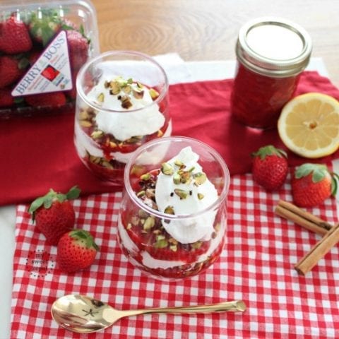 Strawberry Compote Pavlova Parfaits