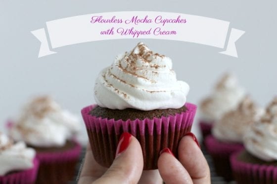 Flourless Mocha Cupcakes with Whipped Cream, the perfect gluten free cupcake. recipe @ mysweetzepol.com