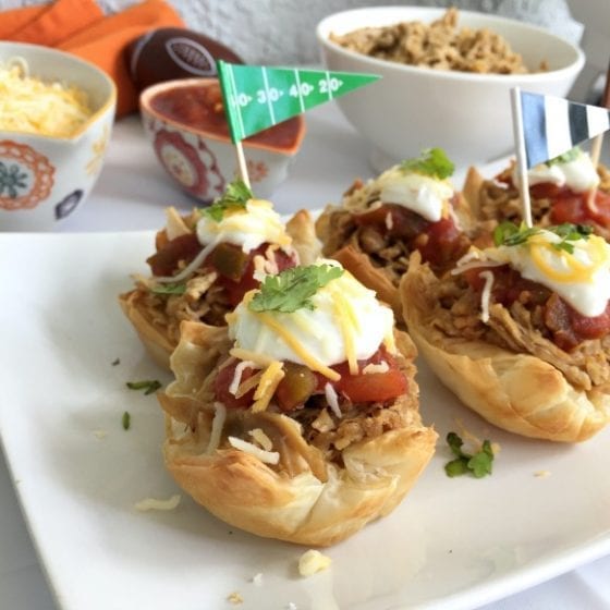 Get this recipe and others for tailgating season! Here's a winner! Veggie Pulled Pork Phylo Cups, super easy to make, good for you and a favorite for the entire family. #TailgateWithATwist #SeasonalSolutions #CollectiveBias ad (Winner Veggie Pulled Pork Phylo Cups for Tailgating Season)