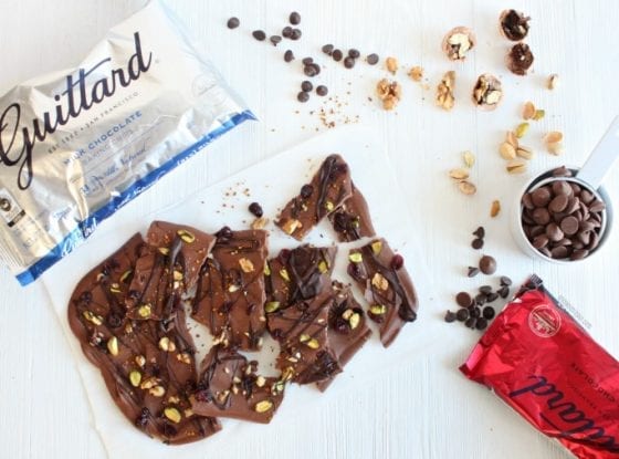 Guittard chocolate is gluten and nut free and my go to chocolate for when making treats for family and friends. You can't go wrong with amazing chocolate! Here is my Sweet and Salty Double Chocolate Bark, get the reicpe at www.mysweetzepol.com