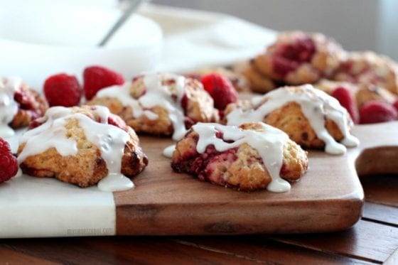 Raspberry Vanilla Bean Biscuits for the win! Love sweet biscuits for brunch or just to snack with a nice cup of coffee. Grab the recipe at mysweetzepol.com #biscuits