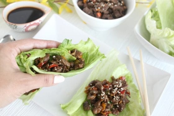 Can't get enough of this Asian Beef Lettuce Wraps. Make this recipe today. It's delicous and you can make it in less than 30 minutes. Grab the recipe now at mysweetzepol.com AD #CollectiveBias