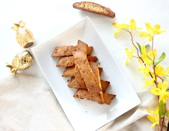 Piña Colada Biscotti is the best way to bring those tropical flavors you love so much. Bring tha warm weahter we've been craving for into your kitchen. Grab the recipe @ mysweetzepol.com #EasterSweetsWeek #ad