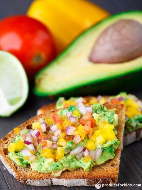 Salsa Avocado Toast, a delicious tropical twist on a traditional avocado toast perfect for the summer
