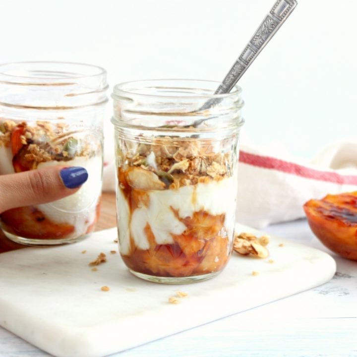 Peaches And Maple Crunch Breakfast Jars