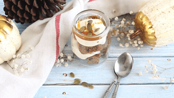 homemade Mini Pumpkin Spice Trifles for easy entertaining made by My Sweet Zepol / Wanda Lopez