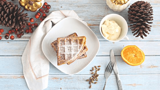 homemade Pumpkin Waffles with Orange Cream Cheese #PumpkinWeek